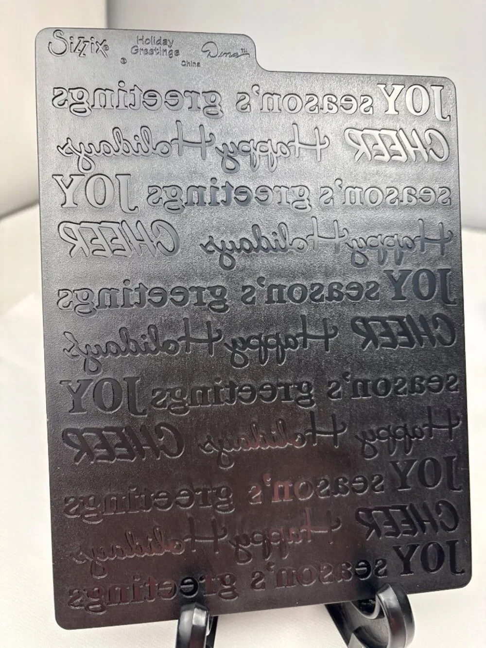Sizzix Embossing Plate Holiday Greetings & Holly Swirls 5x7